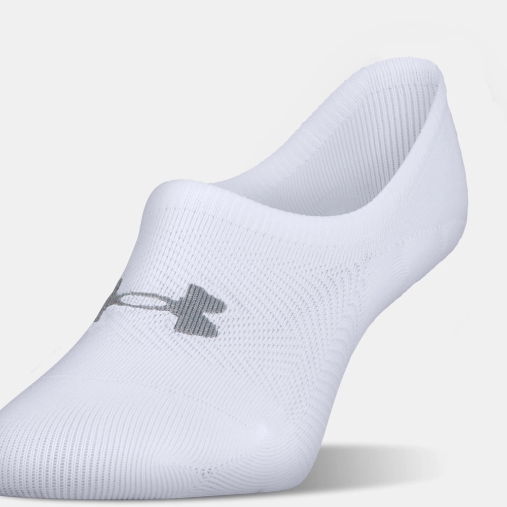 UNDER ARMOUR UA Ultra Low Socks 3-Pk NWT MD White
